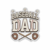 Vintage honkbal vader vaderdag sticker (Voorkant)