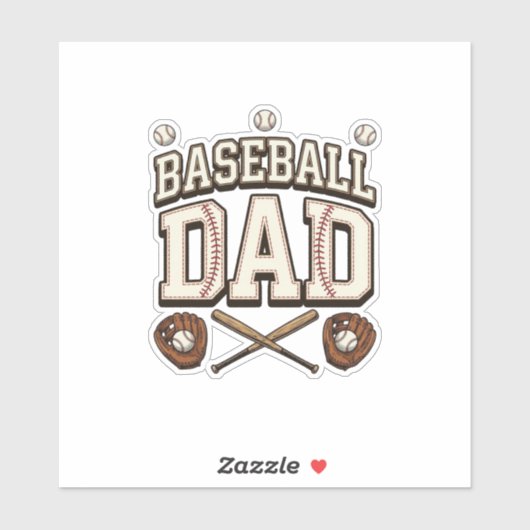 Vintage honkbal vader vaderdag sticker (Vel)