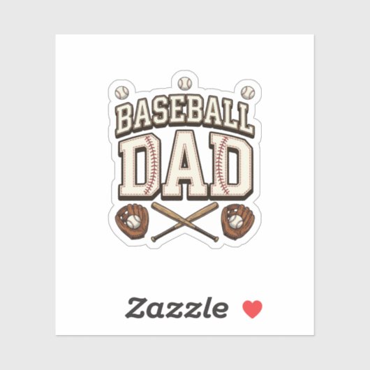 Vintage honkbal vader vaderdag sticker (Vel)