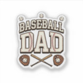 Vintage honkbal vader vaderdag sticker (Voorkant)