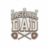 Vintage honkbal vader vaderdag sticker (Voorkant)