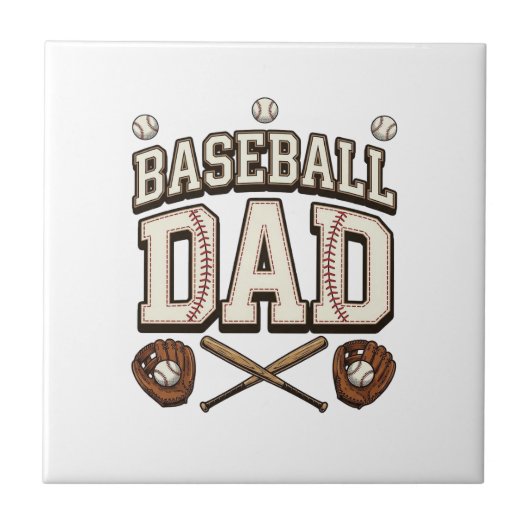 Vintage honkbal vader vaderdag tegeltje (Voorkant)