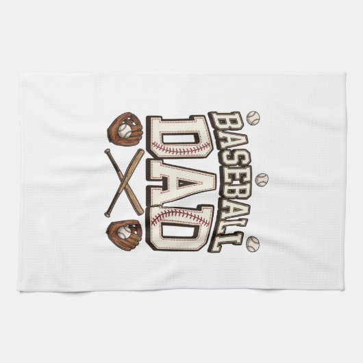 Vintage honkbal vader vaderdag theedoek (Horizontaal)