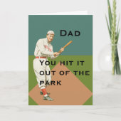 Vintage honkbal Vaderdag Kaart (Voorkant)