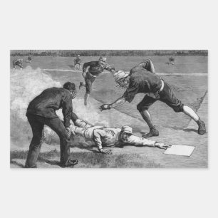 Vintage honkbal van Thure De Thulstrup, 1885 Rechthoekige Sticker