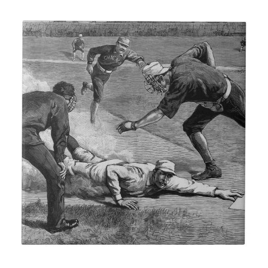 Vintage honkbal van Thure De Thulstrup, 1885 Tegeltje (Voorkant)