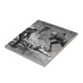 Vintage honkbal van Thure De Thulstrup, 1885 Tegeltje (Zijkant)