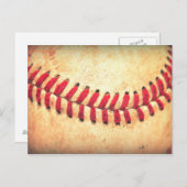 Vintage honkbalbal briefkaart (Voorkant / Achterkant)