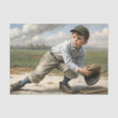 Vintage Honkbaljongen Decoupage Tissuepapier (Voorkant)