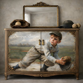 Vintage Honkbaljongen Decoupage Tissuepapier