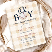 Vintage honkbaljongens babyshower