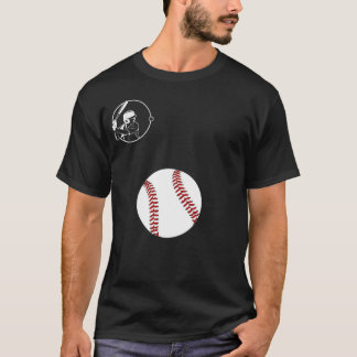 Vintage honkbalknuppel T-shirt met grote rode 
