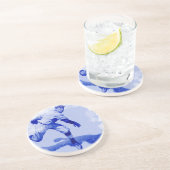 Vintage honkbalpitcher zandsteen onderzetter (Zijkant)