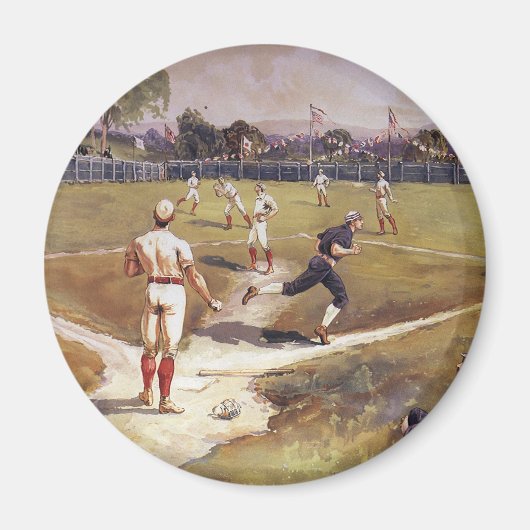 Vintage honkbalspel door Henry Sandham Magneet (Voorkant)