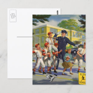 Vintage honkbalspelers en politieoverstekers briefkaart