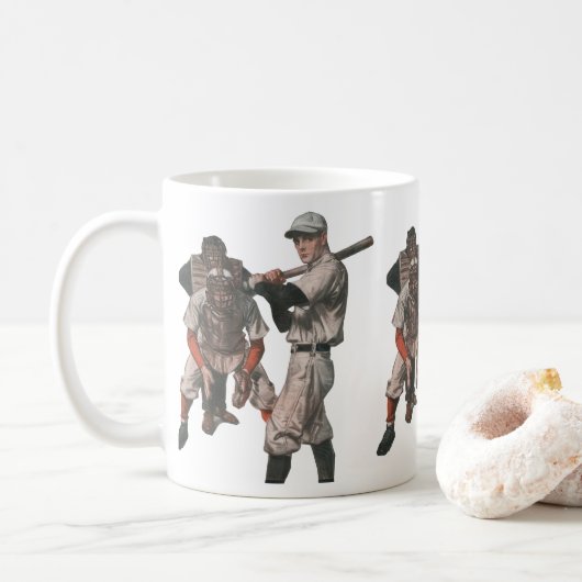 Vintage honkbalspelers koffiemok (Met donut)