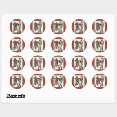 Vintage honkbalspelers ronde sticker (Vel)