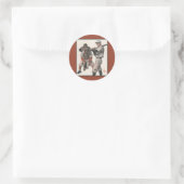 Vintage honkbalspelers ronde sticker (Tas)