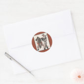 Vintage honkbalspelers ronde sticker (Envelop)