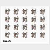 Vintage honkbalspelers ronde sticker (Vel)