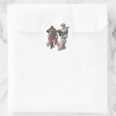 Vintage honkbalspelers ronde sticker (Tas)