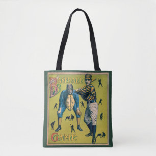 Vintage honkbalspelers tijdens de thuiswedstrijd tote bag