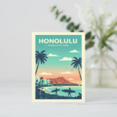 Vintage Honolulu Hawaii  Briefkaart (Staand voorkant)