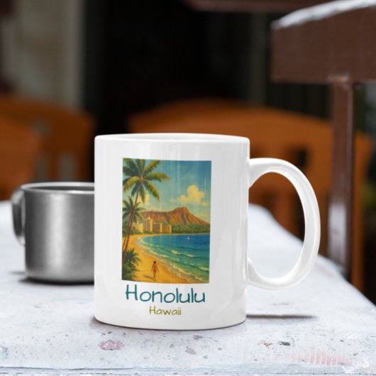 Vintage Honolulu Hawaii Waikiki Beach Koffiemok