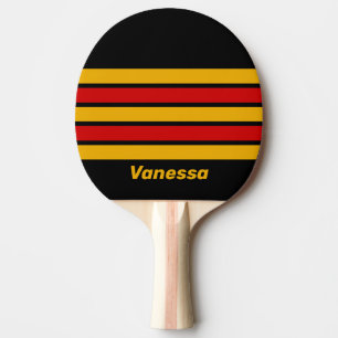 Vintage Hoofdstad over Strepen met Naam Tafeltennisbatje
