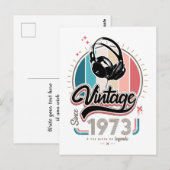 Vintage hoofdtelefoon sinds 1973 briefkaart (Voorkant / Achterkant)