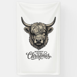Vintage Hoogland Koe Merry Christmas Shirt_1 Spandoek