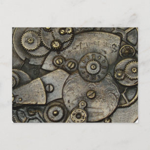 Vintage horloge tandwielmechanisme briefkaart