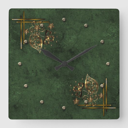 Vintage horloge vierkante klok (Voorkant)