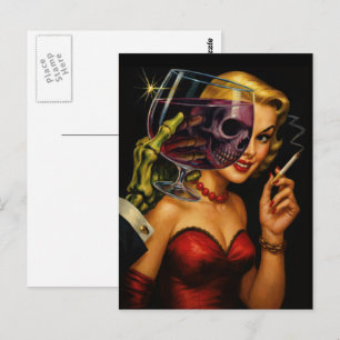 Vintage Horror Noir Ansichtkaart – Femme Fatale Sk Briefkaart