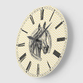 Vintage Horse Cameo - Achtergrond Grote Klok (Hoek)