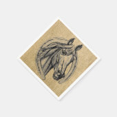 Vintage Horse Cameo Cocktail Napkins Servetten (Hoek)