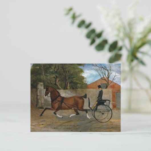 Vintage Horse Carriage Painting Briefkaart (Staand voorkant)