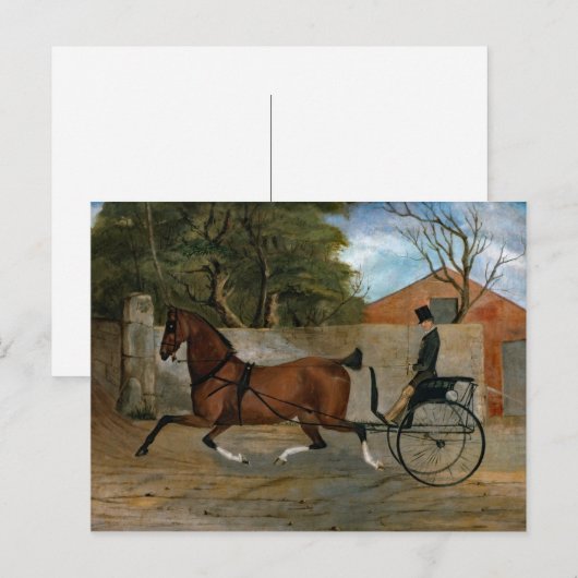 Vintage Horse Carriage Painting Briefkaart (Voorkant / Achterkant)
