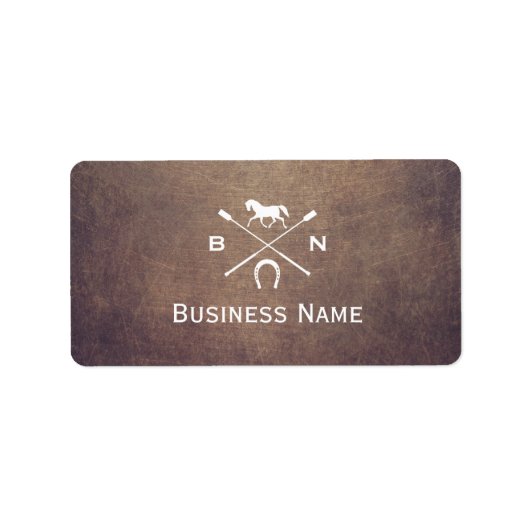 Vintage Horse Monogram Professional Equestrian Etiket (Voorkant)