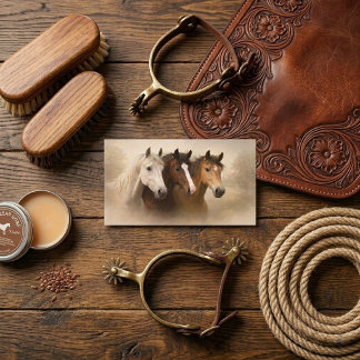 Vintage Horseback Riding Equestrian Business Card Visitekaartje