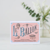 Vintage Hot Air Ballon Briefkaart Parijs (Staand voorkant)