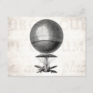 Vintage Hot Air Balloon Retro Airship Old Balloons Briefkaart