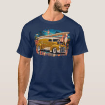 Vintage Hot Rod Bowling Alley 1950s Americana T-Sh