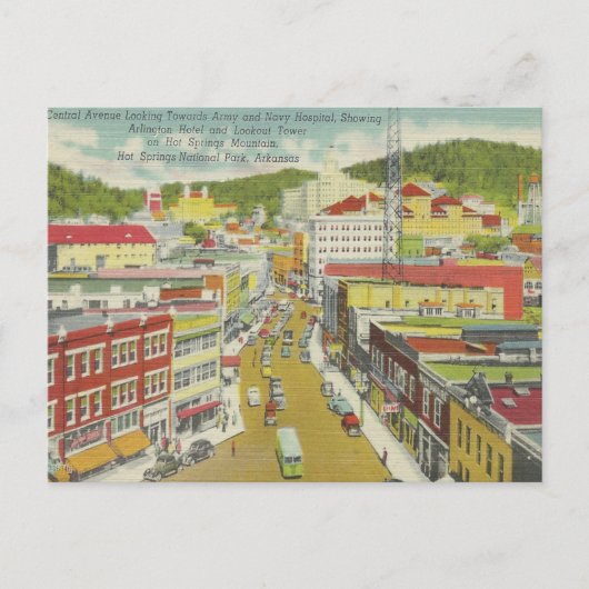 Vintage Hot Springs Arkansas Briefkaart (Voorkant)