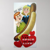 Vintage hotdog Valentijn poster (Voorkant)