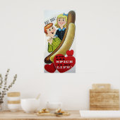 Vintage hotdog Valentijn poster (Keuken)