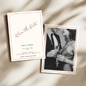 Vintage Hotel Oud Geld Save the Date Kaart