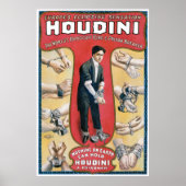 Vintage Houdini Handcuff King Adverteren Poster (Voorkant)