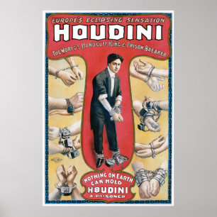 Vintage Houdini Handcuff King Adverteren Poster