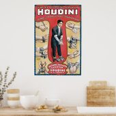 Vintage Houdini Handcuff King Adverteren Poster (Keuken)